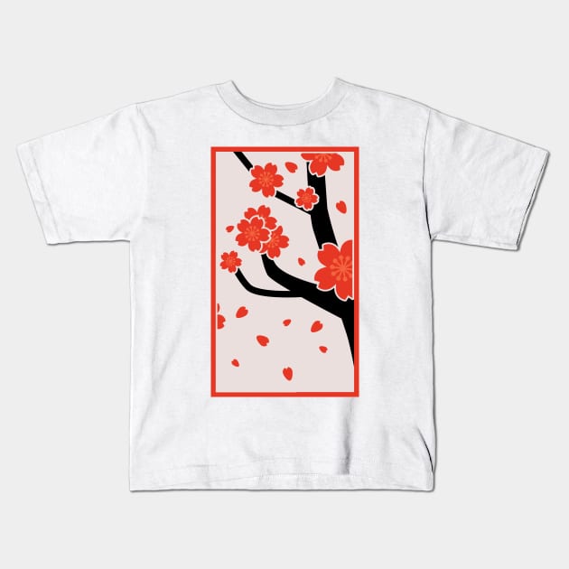 Plain Cherry Blossom Kids T-Shirt by Nishinegi